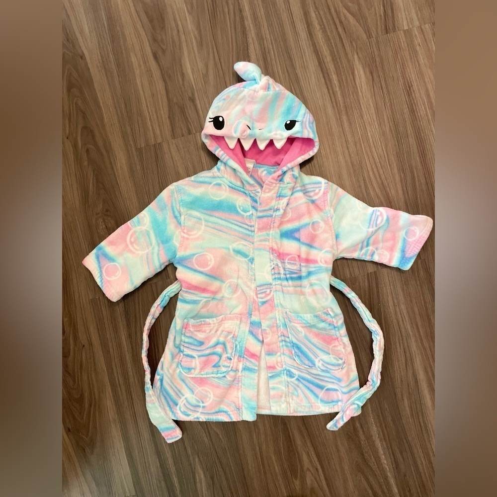 Saint Eve beach tie dye Colorful Kids' Shark Hooded cover up size 4/5